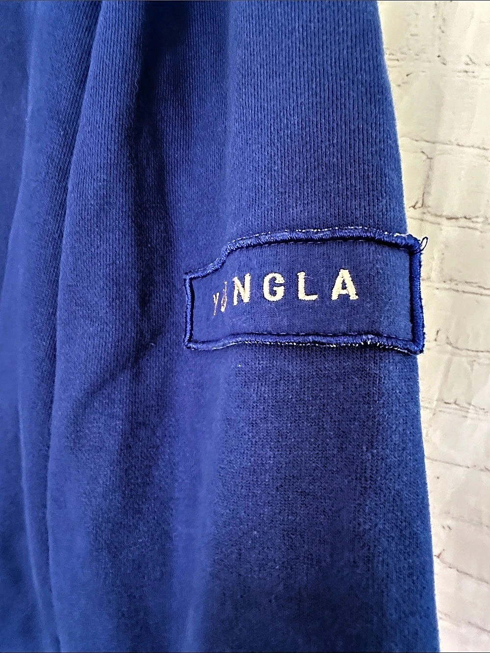 YoungLA Blue Graphic Pullover Hoodie with Kangaroo Pocket and Snaps at Neck S - Picture 7 of 12